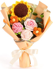 Bouquet Di Fiori All'Uncinetto, Realizzato a Mano, Kit per Bouquet All'Uncinetto