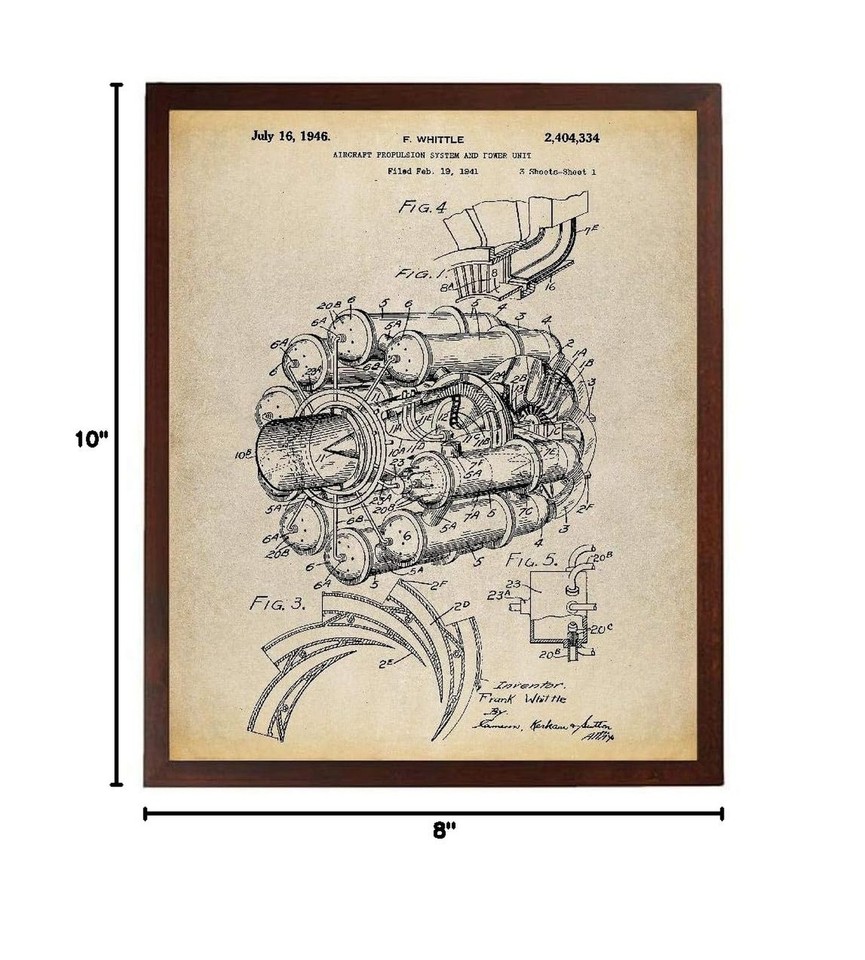 Jet Engine Poster Art Print Aviation Decor Jet Engine Patent Airplane ...