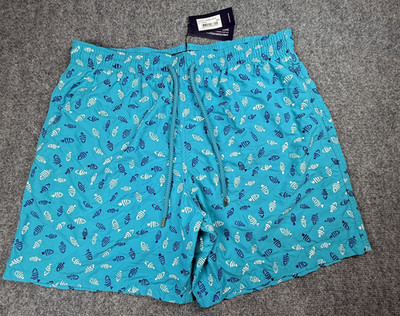 $595 Vilebrequin Mistral Embroidered Swim Shorts Curacao Size XXL W 34-36