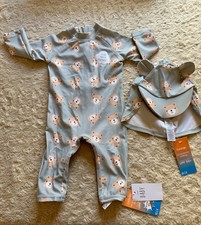 George Baby UPF 40+ Swimsuit & UPF 50+ Sun Hat Set 3-6 Months BNWT