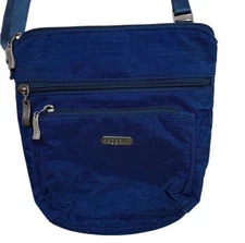 Baggallini Bright Blue Nylon Medium Crossbody Bag BLEMISH