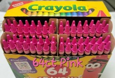 64ct Crayola Crayons Carnation Pink Single Color Bulk Lot Wax Melting Crafts