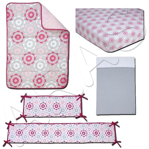 Jonathan Adler: Heather Floral Collection 4 Pc. Crib Set by Happy Chic - Picture 2 of 7