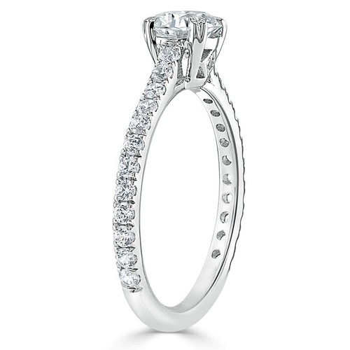 0.75 Ct Round Real Diamond Engagement Proposal Ring 14K Solid White Gold 8 7 9 5 - Picture 5 of 7