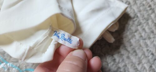 3 Vtg Van Raalte Long Opera Gloves Pearl Buttons Fingerless Mesh Nylon Stain 50s - Picture 4 of 15