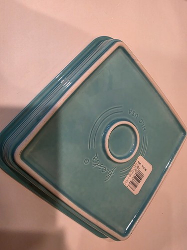 Fiesta Turquoise 8.5" Square Utility Tray Napkin Holder rare HTF New - Picture 2 of 3