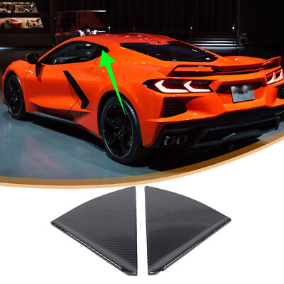 Carbon ABS Rear Triangle Window Cover For Corvette C8 Convertible Z51 ...