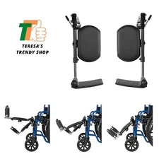 Wheelchair Elevating Legrests ，Composite Footplates with Padded Calf Supports...