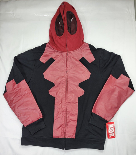 Deadpool Official Marvel Mad Engine Cosplay Full Zip Up Hoodie LARGE