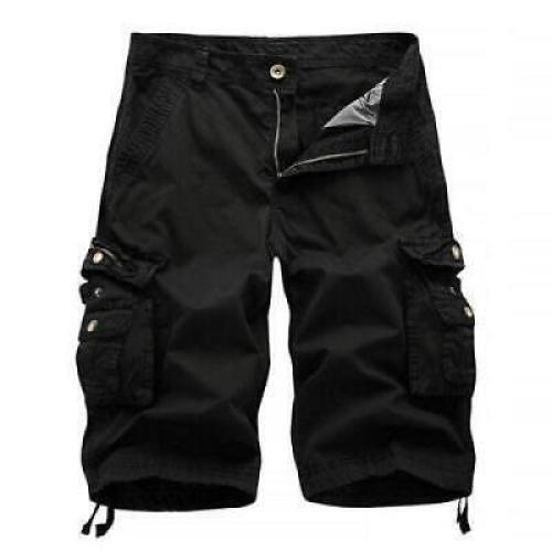 Herren Freizeit solide Cargo Shorts mehrere Taschen gewaschen Lounge -30 31 32 34 36 38 40 - Bild 14 von 26