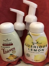Young Living Book Thieves and Lushious Lemon pr 8oz Foaming Hand Soap w pumps