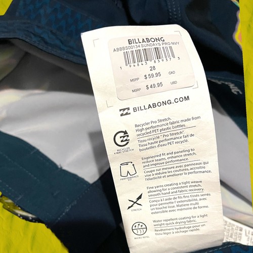 NWT-Youth/Boys Billabong SZ: 28 Sundays Pro Panel Board Short Swim-Trunks-$49 - Picture 4 of 14