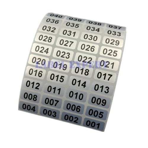 1000 pegatinas impermeables de inventario de números consecutivos 20 mm x 10 mm, 1 rollo - Imagen 2 de 3