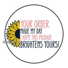 30 THANK YOU FOR YOUR ORDER SUNFLOWER ENVELOPE SEALS LABELS STICKERS 1.5" ROUND