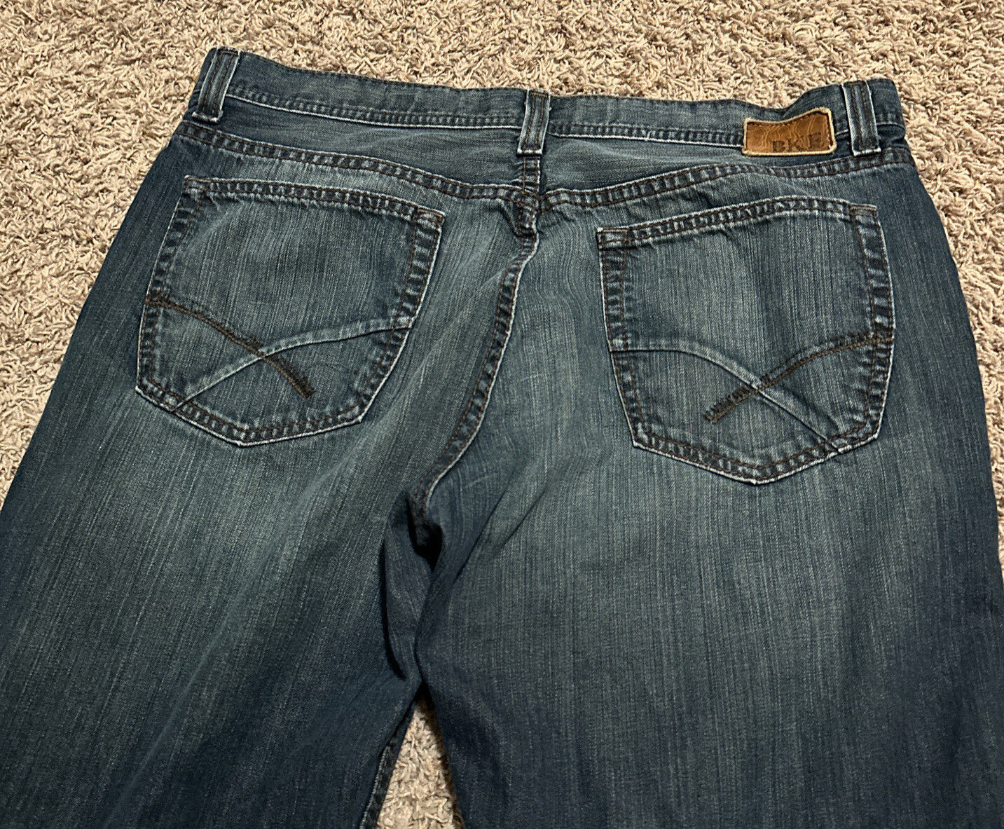 BKE Buckle Jeans Mens 38x32 Medium Wash Seth Straight Leg Distressed eBay