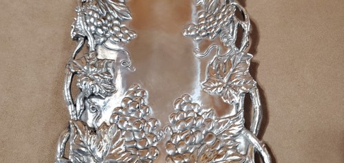Arthur Court Metal Oblong Serving Tray Grape Pattern Sand Casted in Aluminum NIB - Picture 5 of 16