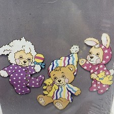 New Old Stock 1980 s 3 Pc Teddy Beddy Bear Friends Baby Room Wall Decor Sheep