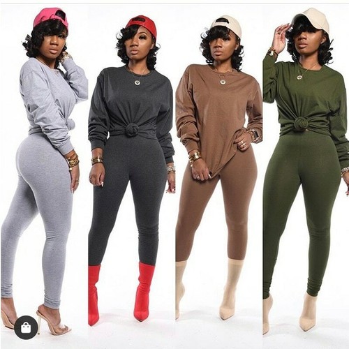 Women 2 Piece Set Stacked Leggings O 