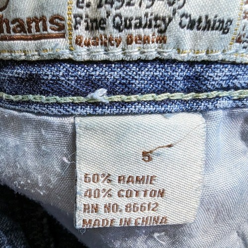 Chams Blue Jeans Company Embroidered Ramie Cotton 5 Pocket Elastic Waist Girl 5 - Picture 11 of 11