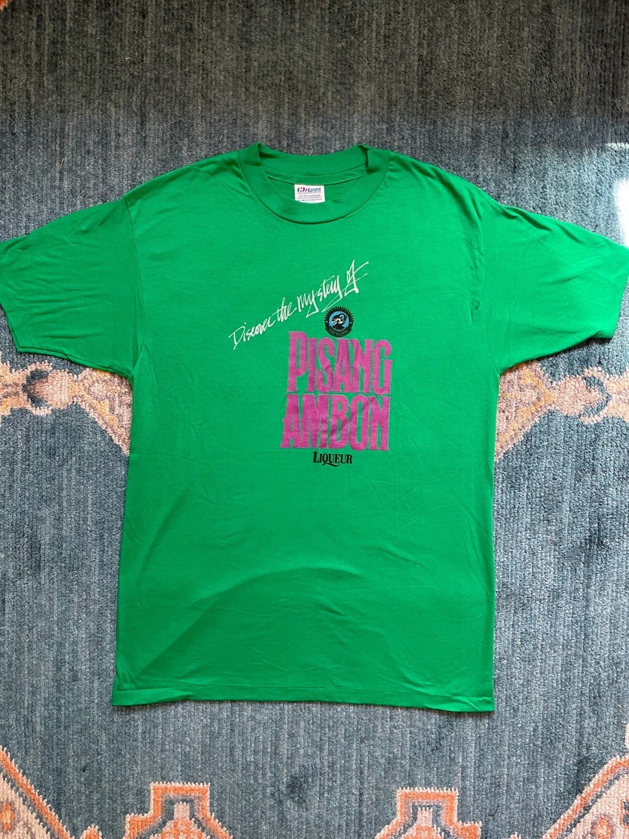 Vintage Pisang Ambon Liquor T-shirt Green Size XL Hanes Single