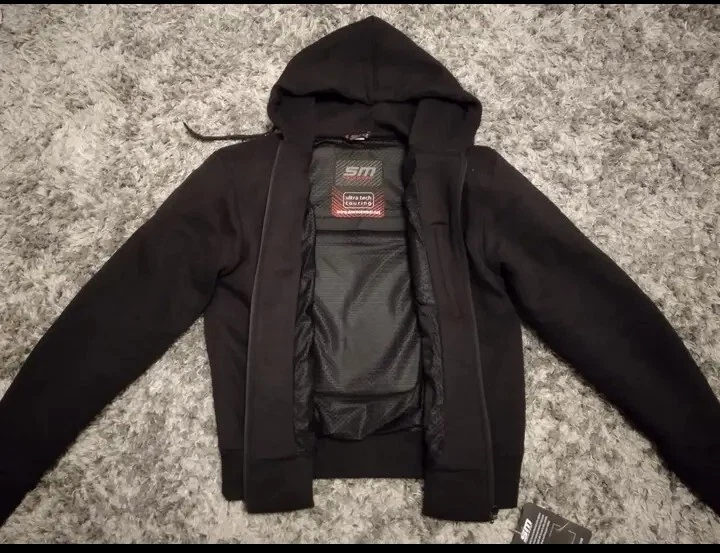 SUDADERA CON CAPUCHA PARA HOMBRE MOTOCICLISTA, KEVLR ARAMIDA REFORZADA, ALMOHADILLAS CE EXTRAÍBLES Foto 4 de 4