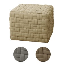 SVITA POPPY Hocker Sitzpouf geflochten Sitzhocker Fußhocker für Sessel Fußstütze