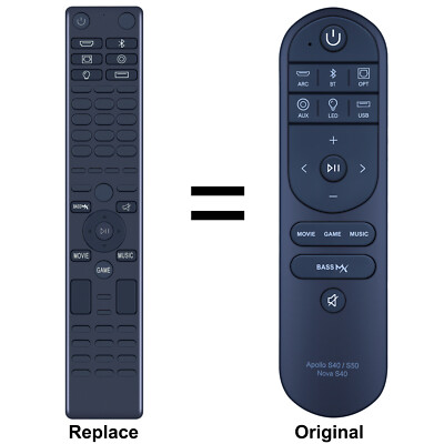 Replacement Remote Control Fits Ultimea Projector Apollo S40/S50 P40 NOVA S40