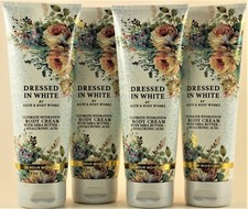 QTY 4 - Bath  Body Works DRESSED IN WHITE Body Cream Lotion Moisturizer 8oz