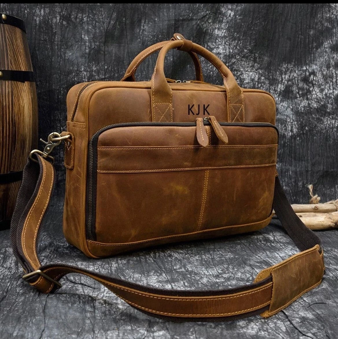 Messenger Leather Bag Custom Engraved Bag Leather Laptop 