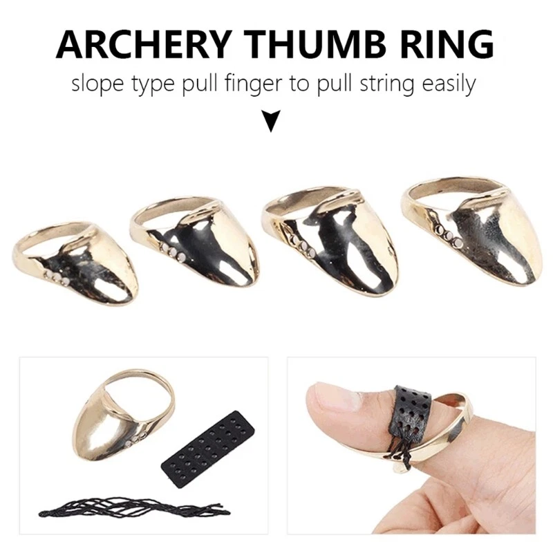 Lightweight Archery Thumb Finger Guard Ring Buckle Hand Finger Protector Tool - Image 3 of 4