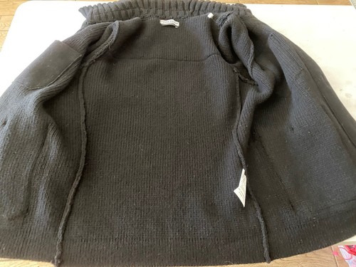 Herren Stone Island schwere Wollmischung Strick schwarz vorne Knopf Cardigan Größe L - Bild 2 von 15