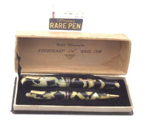 Vintage WAHL EVERSHARP EQUIPOISED Fountain Pen Pencil Purse Set Black/Pearl NOS