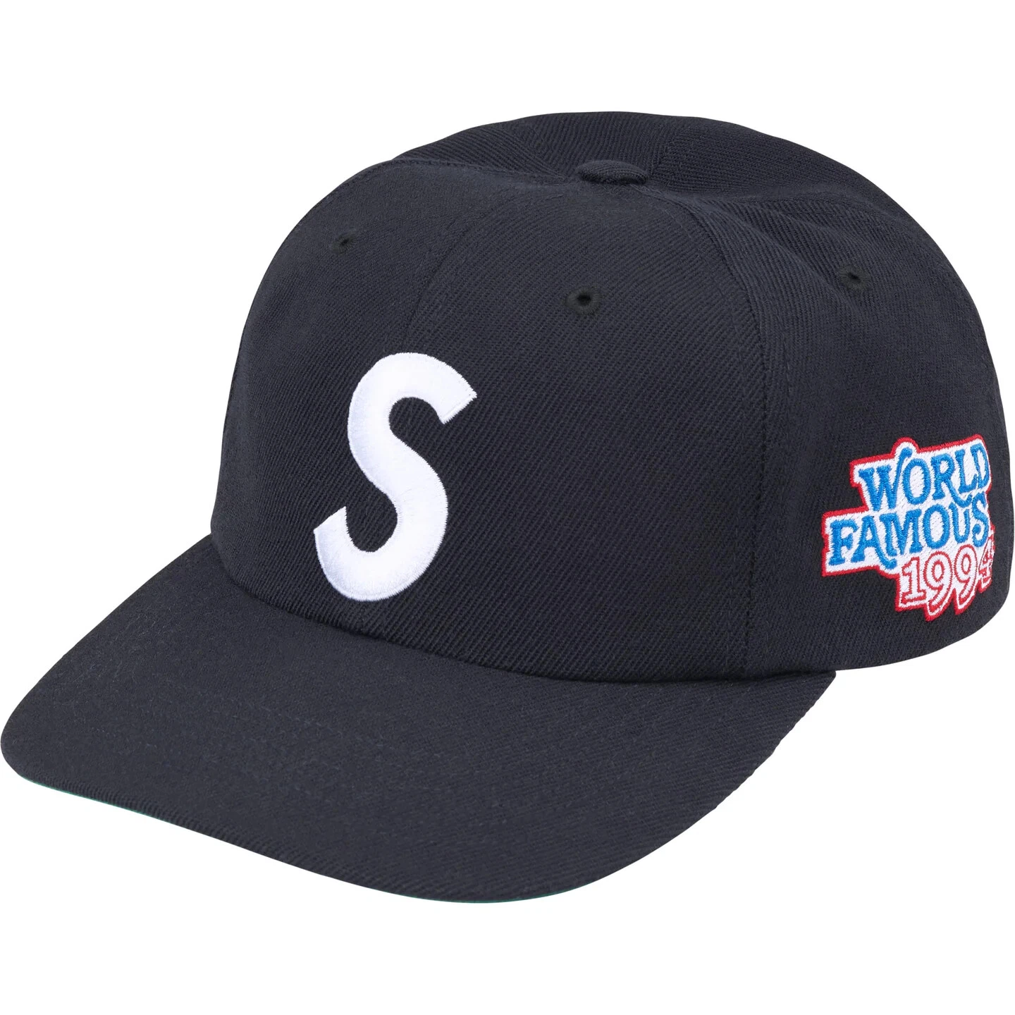 Logo Supreme World Famous S 6 panneaux bleu marine