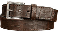 Brown American Alligator Leather Belt for Men: Max Thickness