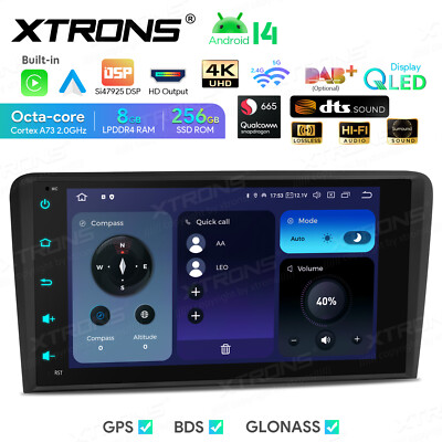 Android 14 Car Radio Stereo 8 inch WIFI 4G LTE 256GB HiFi DTS DSP for Audi A3 S3
