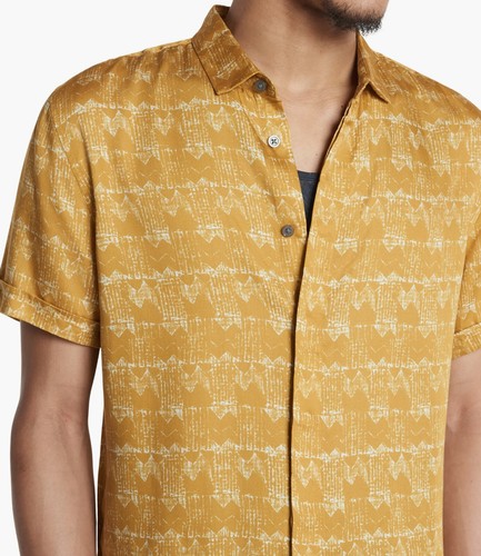 Camisa de hombre John Varvatos Collection manga corta Loren retro vibra madreselva - Imagen 2 de 7