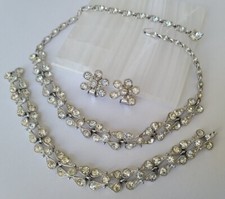 Vintage Bogoff Silver Tone Necklace & Bracelet Set