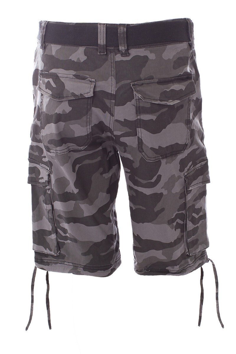 MEN'S TWILL STRETCH CAMO CARGO SHORTS *8 COLORS FREE BELT INCLUDED
