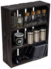 Scaffale portafrutta piatto "Wilma" nero porta spezie cassa vino cassa legno scaffale