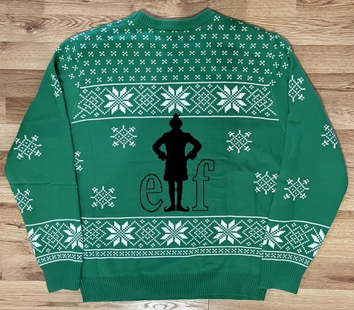 NWT Buddy ELF Movie Tacky Ugly Christmas Holiday Party Sweater Men’s M (Green) - Picture 4 of 5