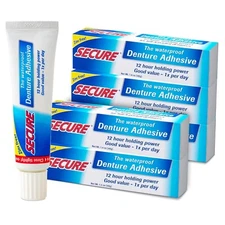 DENTURE ADHESIVE CREAM 1.4 Oz Secure Strong Bonding Waterproof PACK OF 5