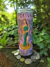 Fortuna Goddess Novena Candle with Oil-Luck, Prosperity, Abundance, Winning