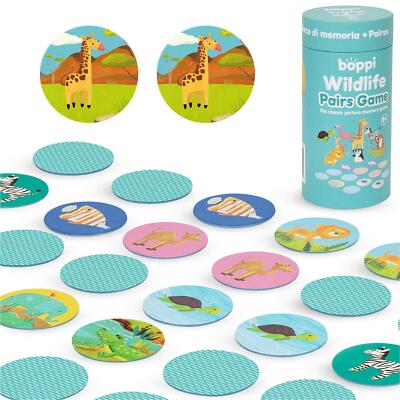 Wildlife Pairs Brettspiel Kinder Kinder Lernspiel von boppi