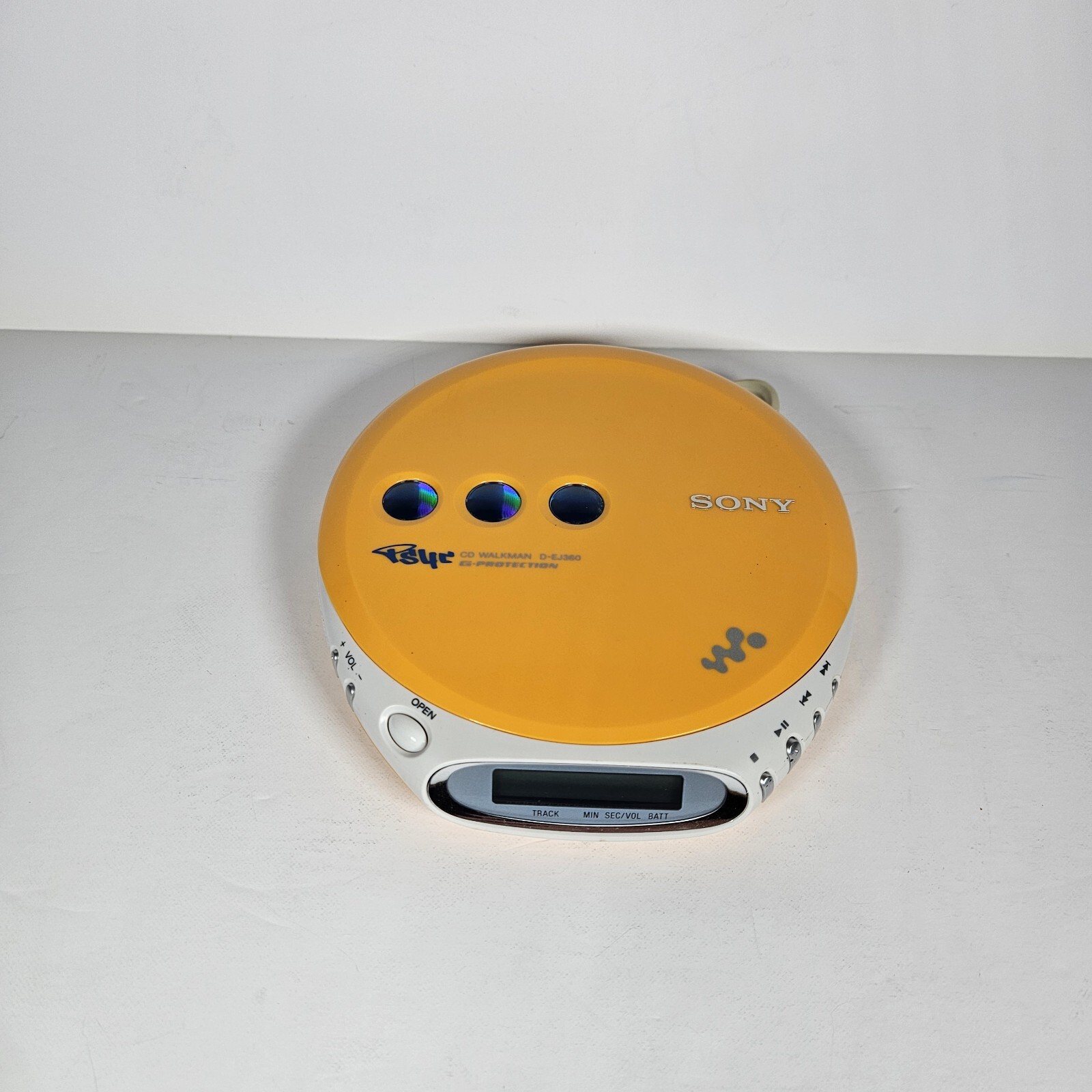 Sony Walkman Portable CD Player Yellow PSYC D-EJ360 G-Protection Tested Working