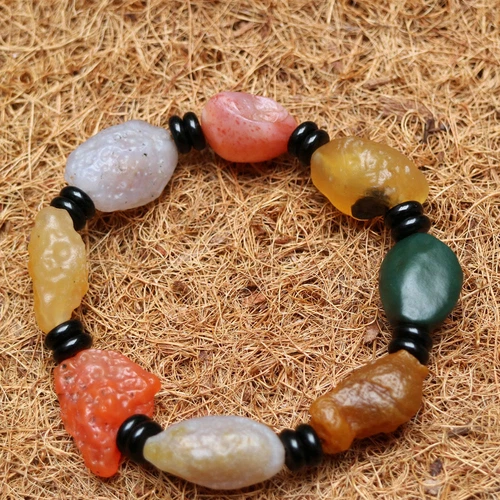 Rare Beautiful Natural Agate Desert Stones Chinese gobi Prayer Bracelet 14*25MM - Picture 3 of 5