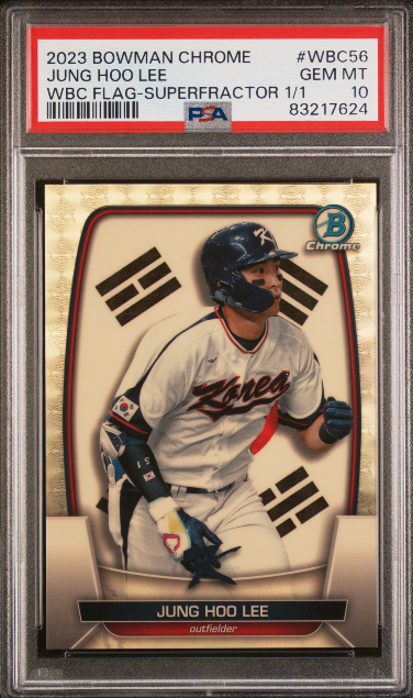 🔥💎📈Jung Hoo Lee PSA 10 SUPERFRACTOR! 2023 Bowman Chrome