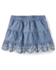 NWT GYMBOREE GIRLS SIZE 5T CHAMBRAY EYELET SKORT