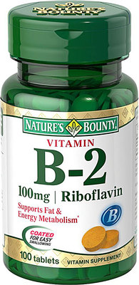 Vitamin B-2, 100 mg, 100 Tabletten - Nature's Bounty