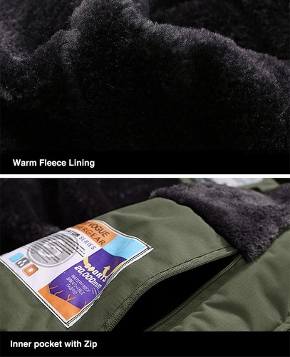 Men's Mountain Ski Snow Jacket Thermal Fleece Winter Wam Hiking Waterproof Coat - Picture 31 of 86