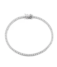 2mm CZ Tennis Bracelet Bangle Solid 925 Sterling Silver B3514